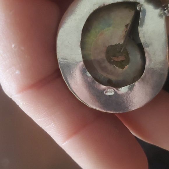 New Ammonite Fossil, Rainbow Moonstone & Citrine 925 Silver Necklace. - Picture 5 of 12